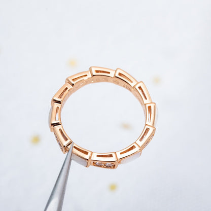 [Together Jewelry]SERPENTI RING PINK GOLD DIAMOND MOP 3MM