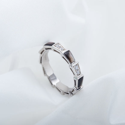 [Together Jewelry]SERPENTI RING SILVER  DIAMOND BLACK MOP 3MM