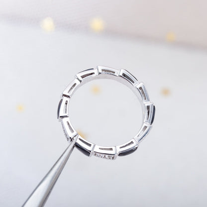 [Together Jewelry]SERPENTI RING SILVER  DIAMOND BLACK MOP 3MM