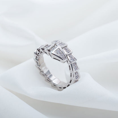[Together Jewelry]SERPENTI RING SILVER DIAMOND PAVED 4MM