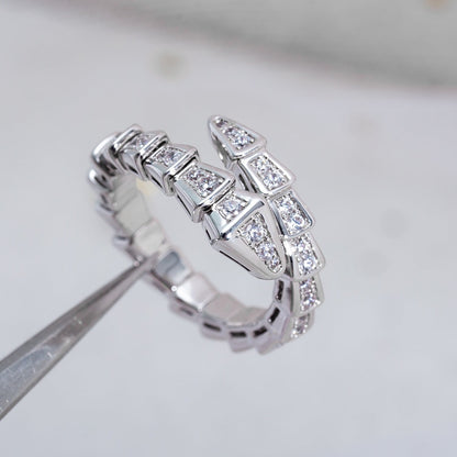 [Together Jewelry]SERPENTI RING SILVER DIAMOND PAVED 4MM