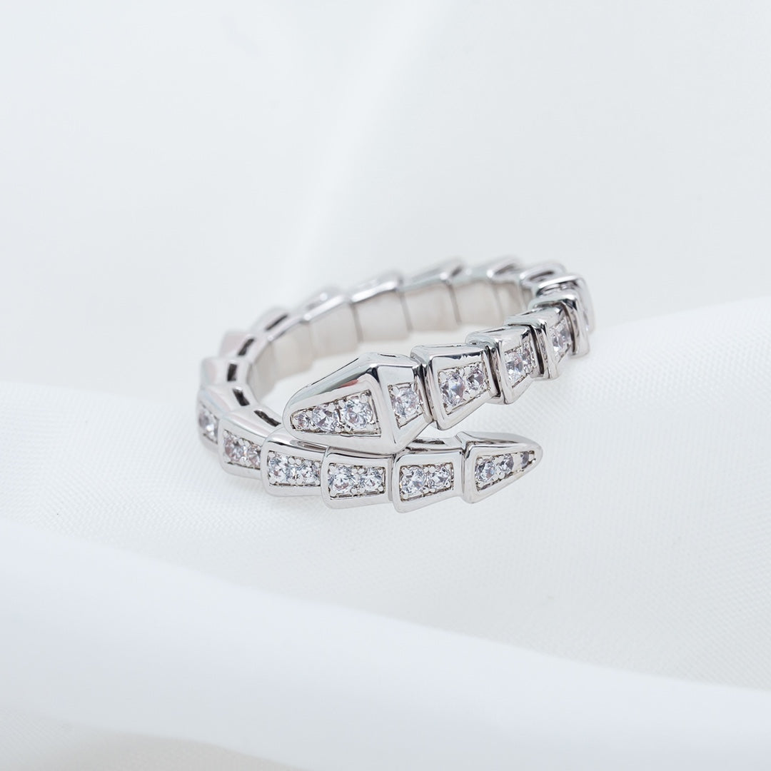 [Together Jewelry]SERPENTI RING SILVER DIAMOND PAVED 4MM