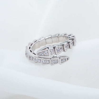 [Together Jewelry]SERPENTI RING SILVER DIAMOND PAVED 4MM
