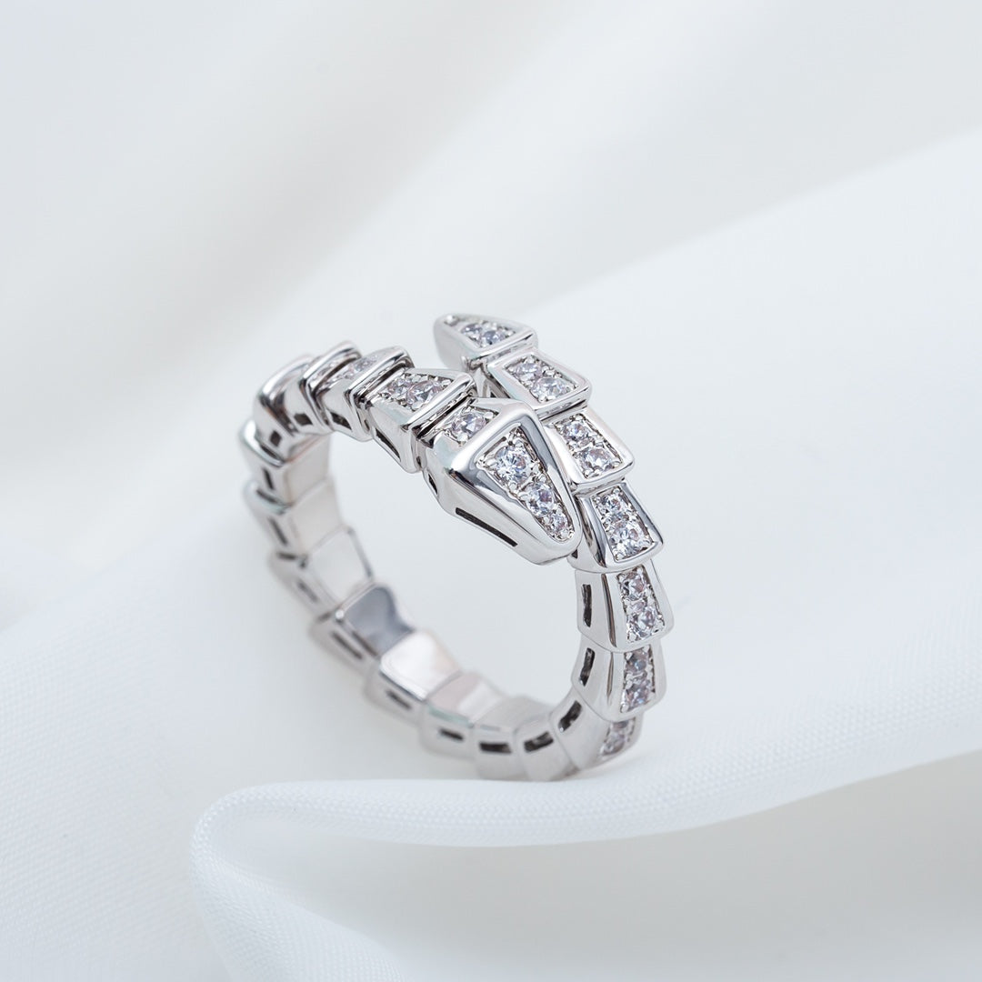 [Together Jewelry]SERPENTI RING SILVER DIAMOND PAVED 4MM