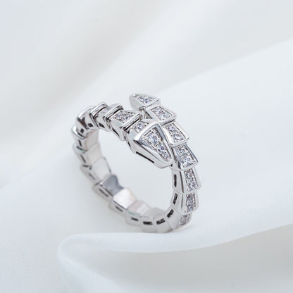 [Together Jewelry]SERPENTI RING SILVER DIAMOND PAVED 4MM