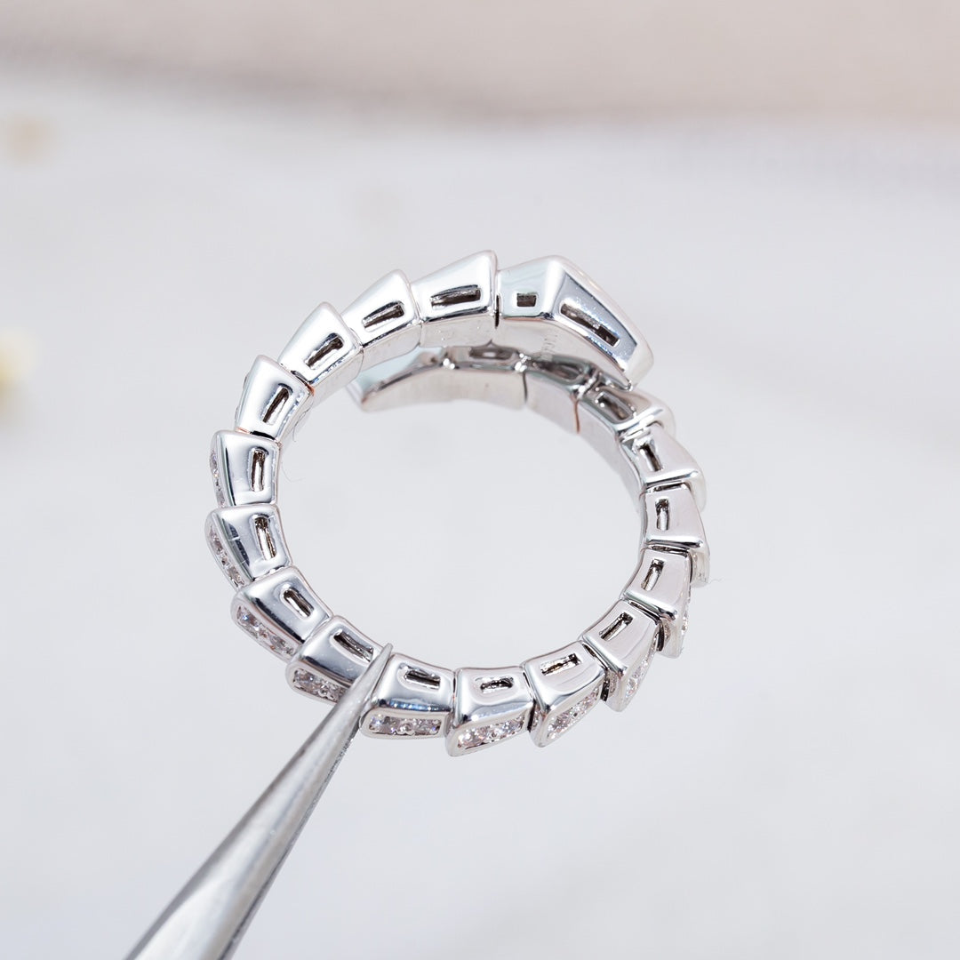 [Together Jewelry]SERPENTI RING SILVER DIAMOND PAVED 4MM
