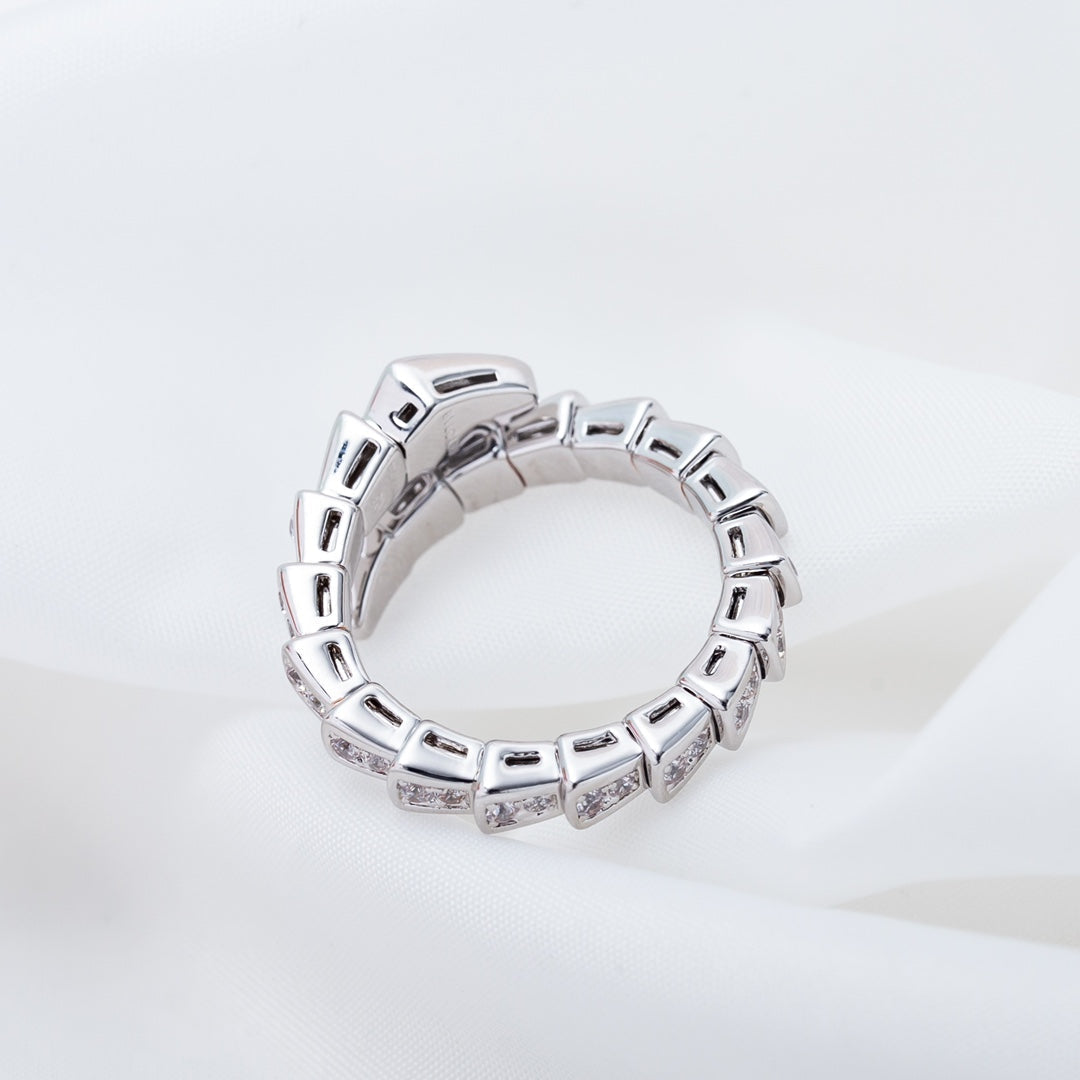 [Together Jewelry]SERPENTI RING SILVER DIAMOND PAVED 4MM