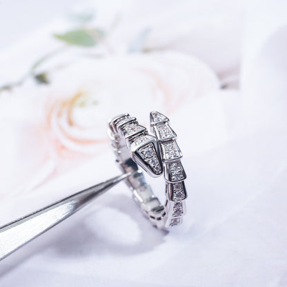 [Together Jewelry]SERPENTI RING SILVER DIAMOND PAVED 4MM