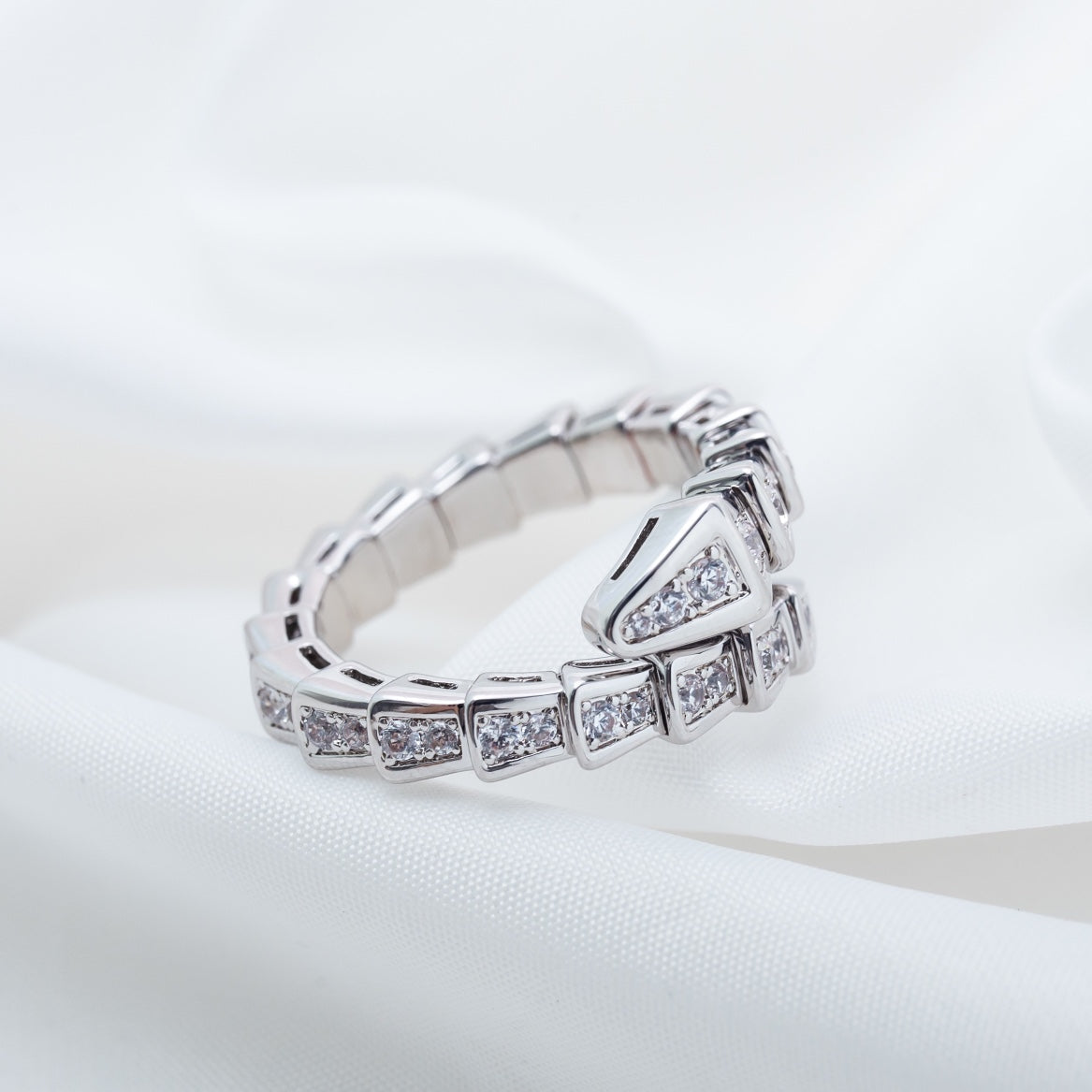 [Together Jewelry]SERPENTI RING SILVER DIAMOND PAVED 4MM