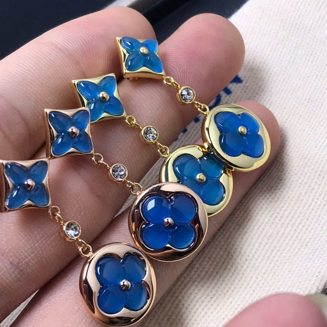 [Together Jewelry]STAR AND SUN AGATE DIAMOND EARRINGS