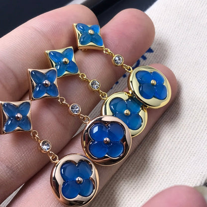 [Together Jewelry]STAR AND SUN AGATE DIAMOND EARRINGS