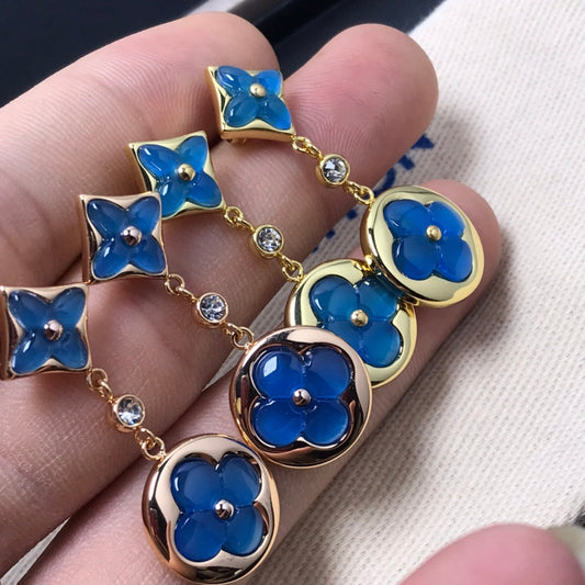 [Together Jewelry]STAR AND SUN AGATE DIAMOND EARRINGS