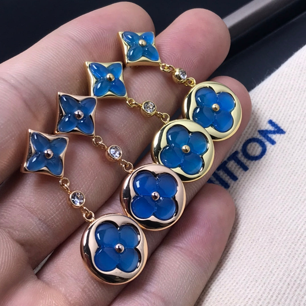 [Together Jewelry]STAR AND SUN AGATE DIAMOND EARRINGS