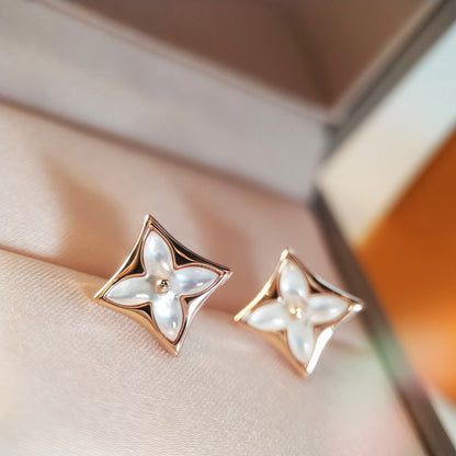 [Together Jewelry]STAR MOP PINK GOLD EARRINGS
