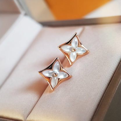[Together Jewelry]STAR MOP PINK GOLD EARRINGS
