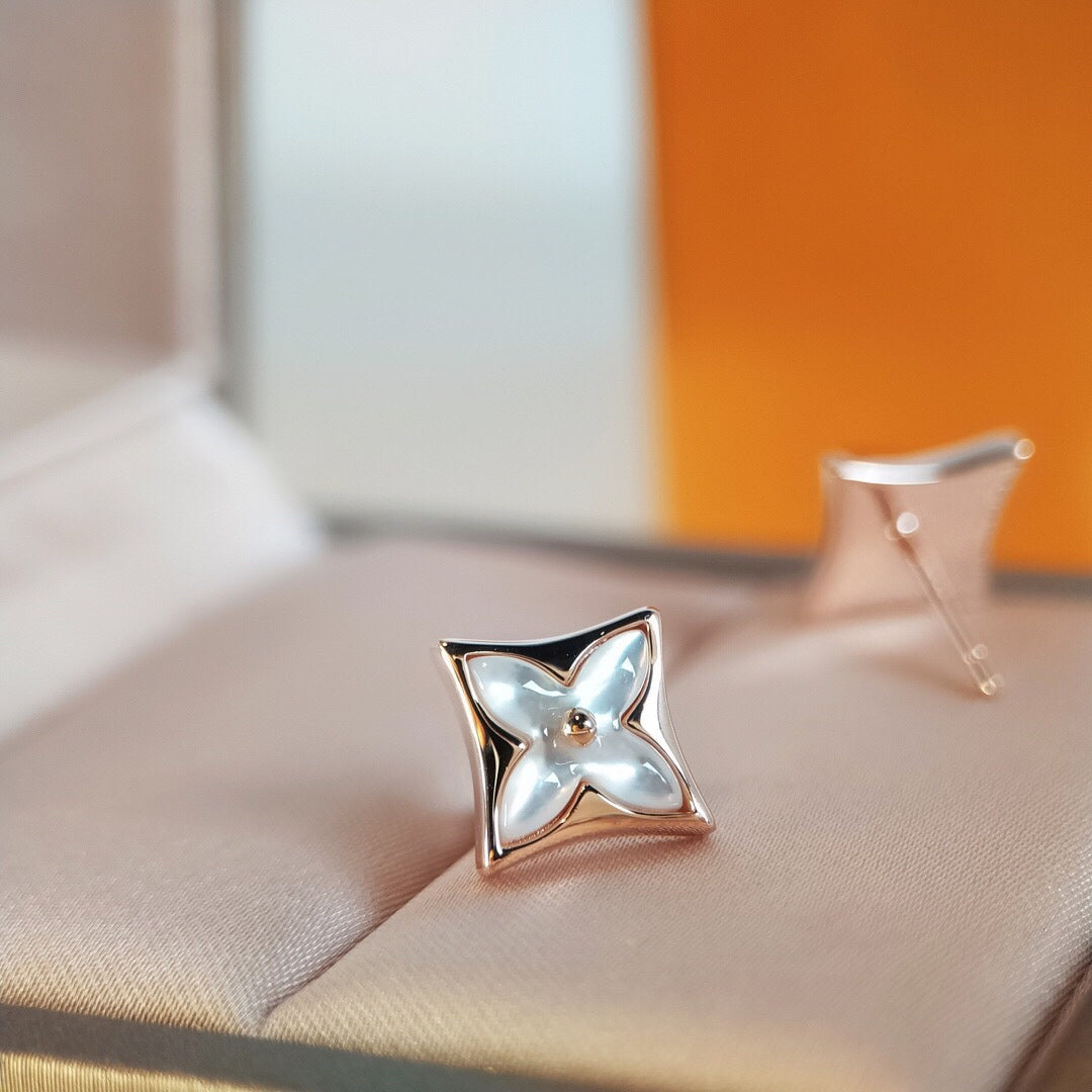 [Together Jewelry]STAR MOP PINK GOLD EARRINGS