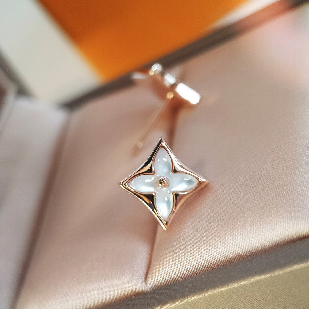 [Together Jewelry]STAR MOP PINK GOLD EARRINGS