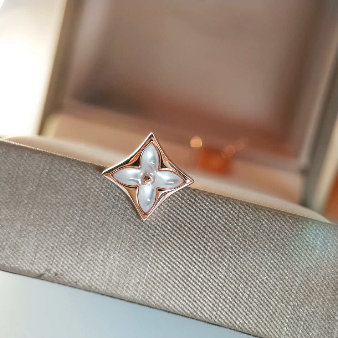 [Together Jewelry]STAR MOP PINK GOLD EARRINGS
