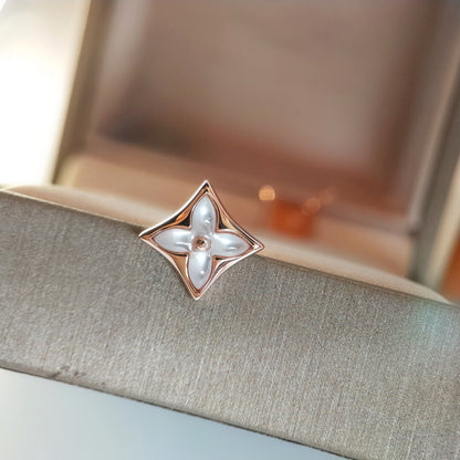 [Together Jewelry]STAR MOP PINK GOLD EARRINGS