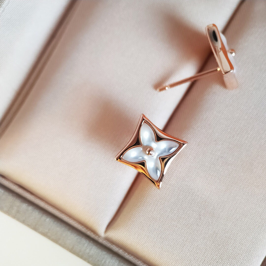 [Together Jewelry]STAR MOP PINK GOLD EARRINGS