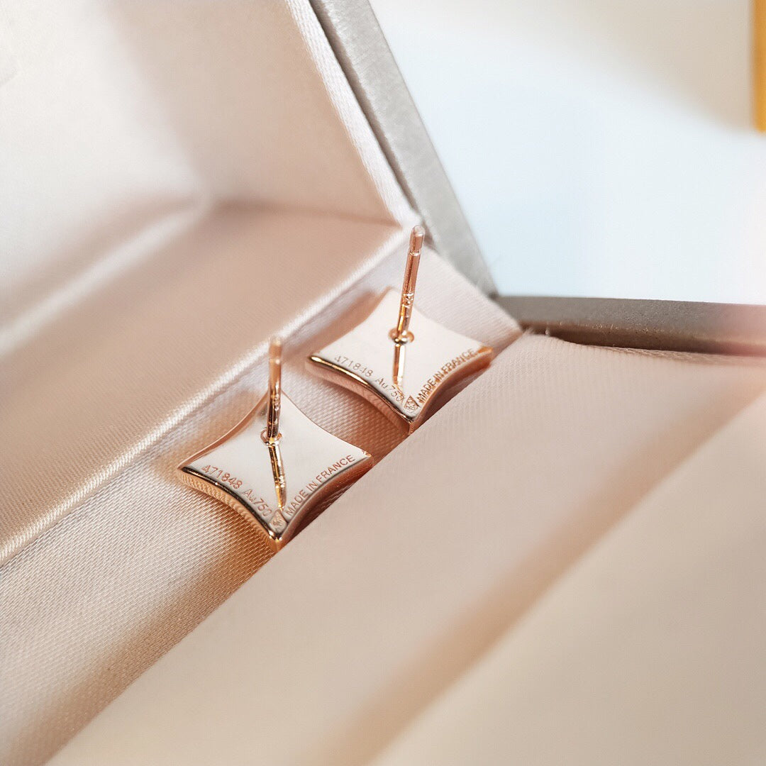 [Together Jewelry]STAR MOP PINK GOLD EARRINGS