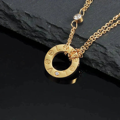 [Together Jewelry]LOVE NECKLACE 16MM 2 DIAMONDS