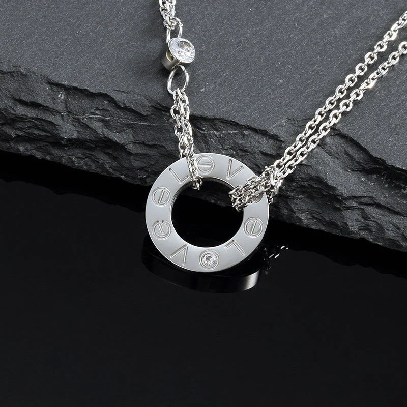 [Together Jewelry]LOVE NECKLACE 16MM 2 DIAMONDS