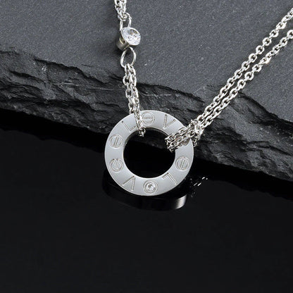 [Together Jewelry]LOVE NECKLACE 16MM 2 DIAMONDS