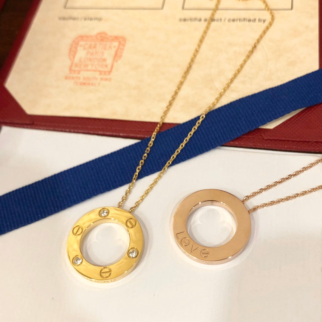 [Together Jewelry]LOVE NECKLACE 16MM 3 DIAMONDS