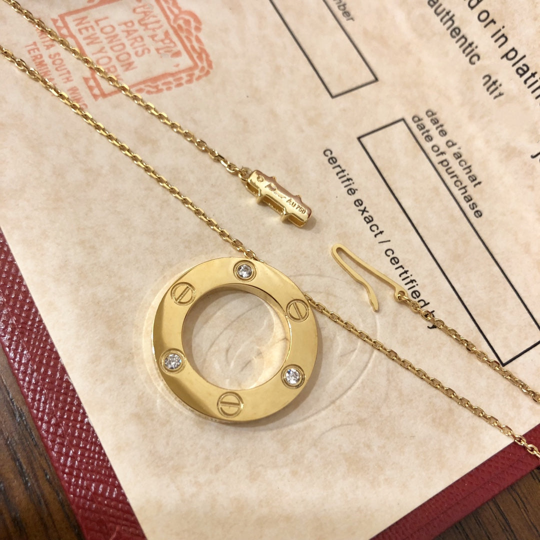 [Together Jewelry]LOVE NECKLACE 16MM 3 DIAMONDS