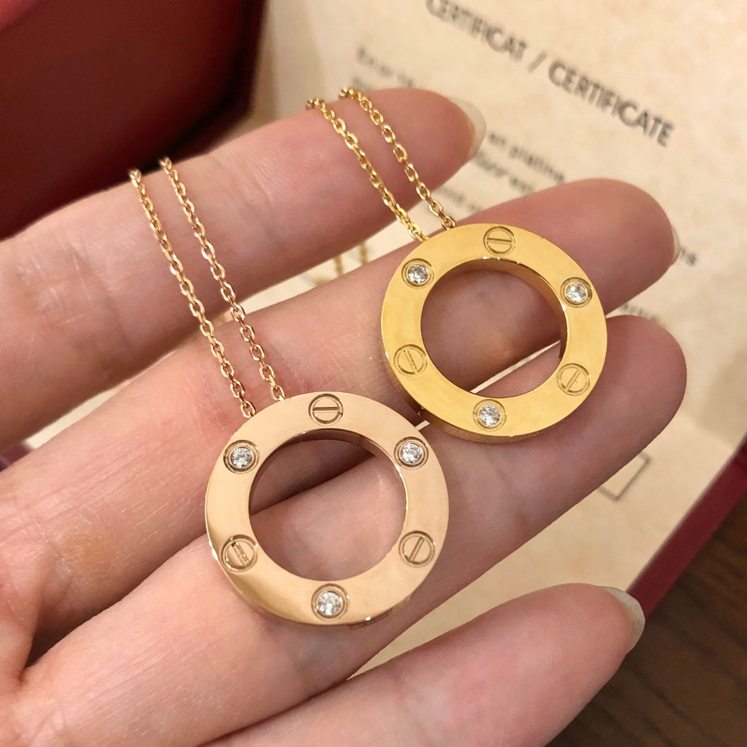 [Together Jewelry]LOVE NECKLACE 16MM 3 DIAMONDS