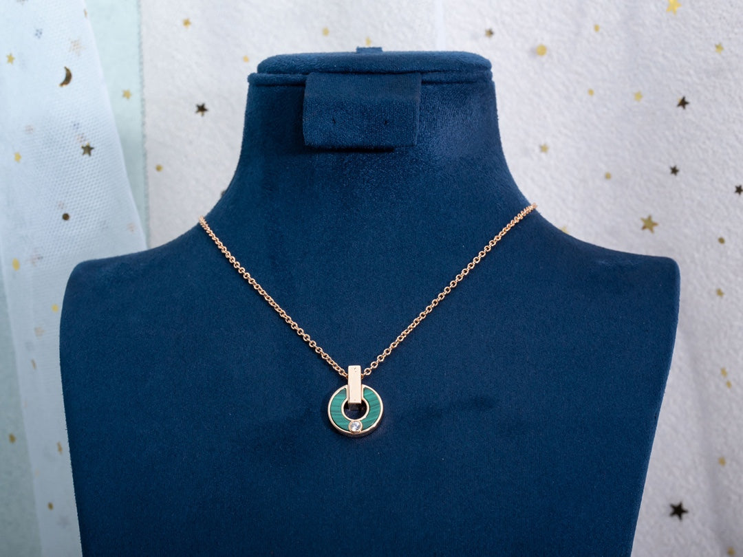 [Together Jewelry]GARI NECKLACE PINK GOLD MALACHITE