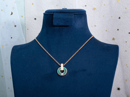 [Together Jewelry]GARI NECKLACE PINK GOLD MALACHITE