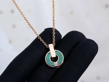 [Together Jewelry]GARI NECKLACE PINK GOLD MALACHITE