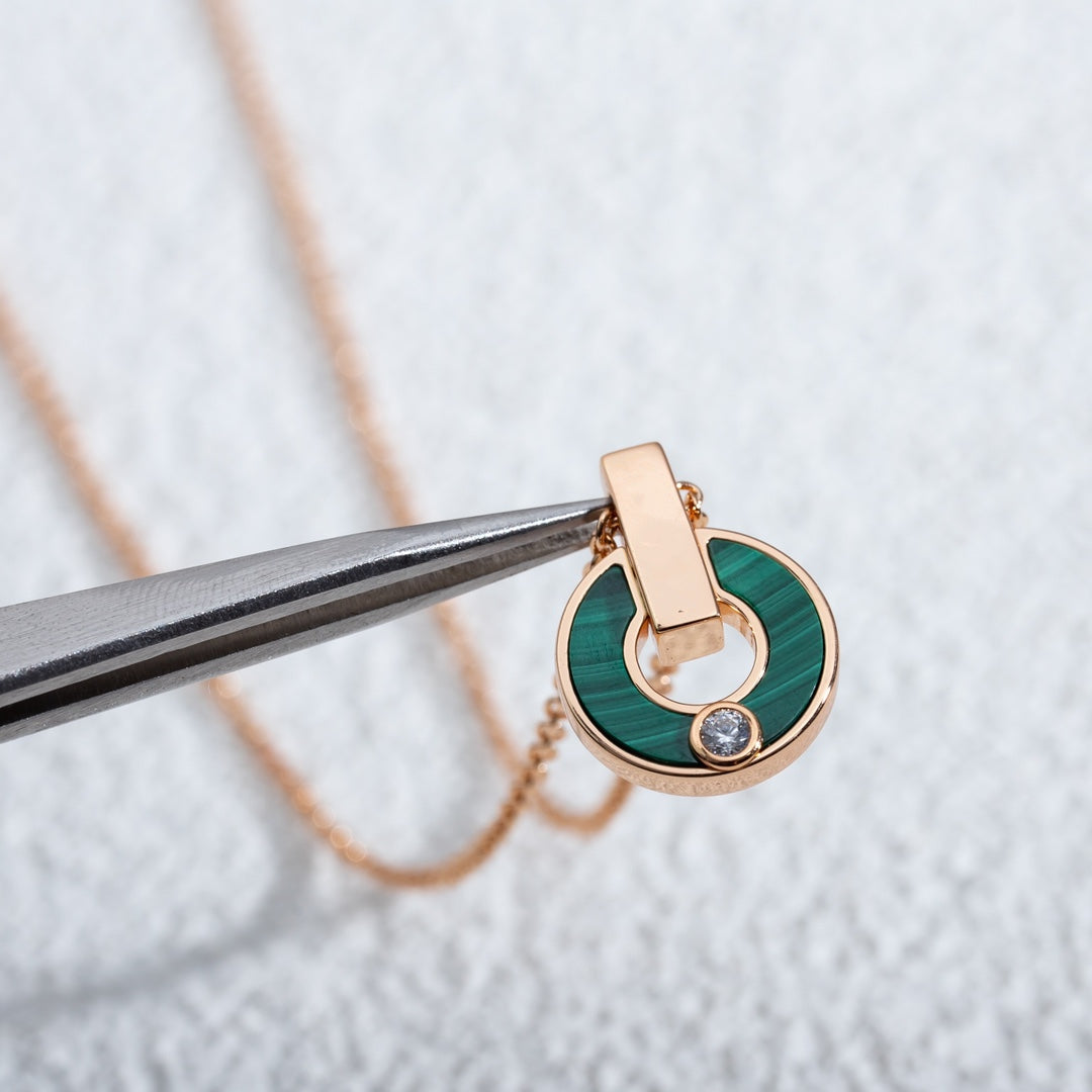 [Together Jewelry]GARI NECKLACE PINK GOLD MALACHITE