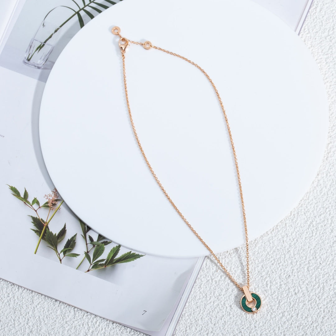 [Together Jewelry]GARI NECKLACE PINK GOLD MALACHITE
