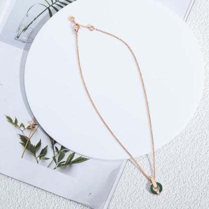 [Together Jewelry]GARI NECKLACE PINK GOLD MALACHITE