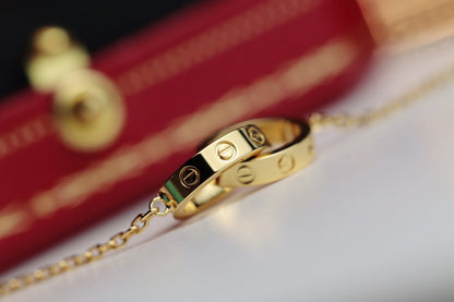 [Together Jewelry]LOVE NECKLACE DOUBLE RING GOLD
