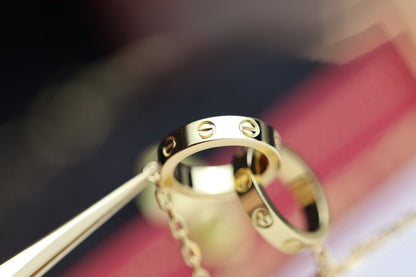 [Together Jewelry]LOVE NECKLACE DOUBLE RING GOLD