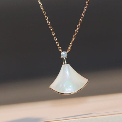 [Together Jewelry]DREAM NECKLACE WHITE MOP PINK GOLD 1 DIAMOND