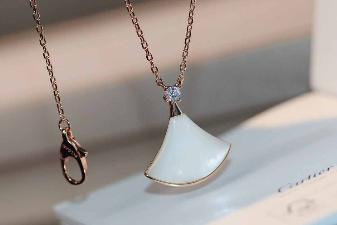 [Together Jewelry]DREAM NECKLACE WHITE MOP PINK GOLD 1 DIAMOND