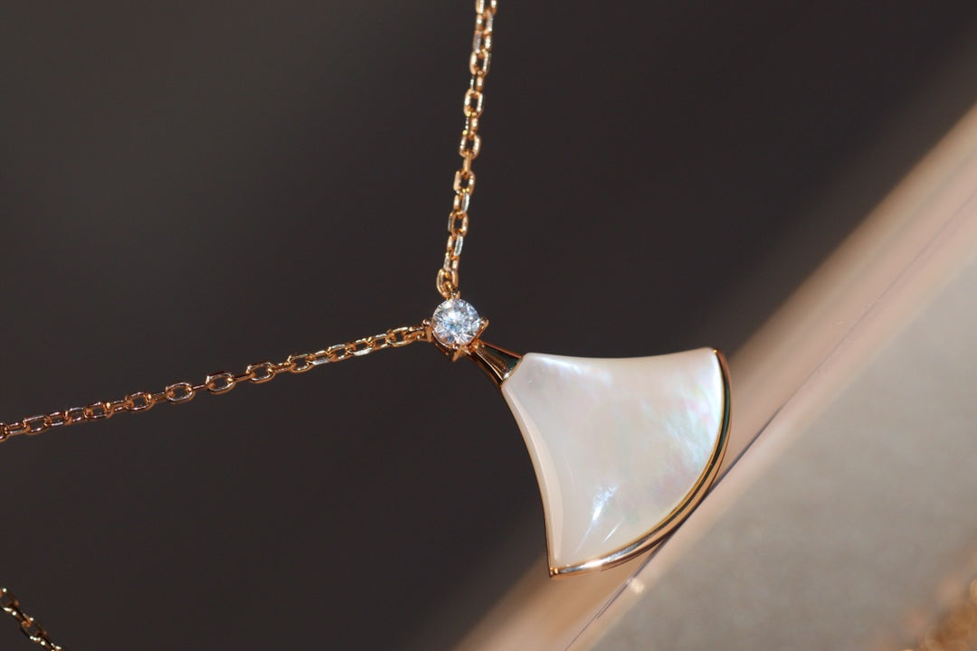 [Together Jewelry]DREAM NECKLACE WHITE MOP PINK GOLD 1 DIAMOND