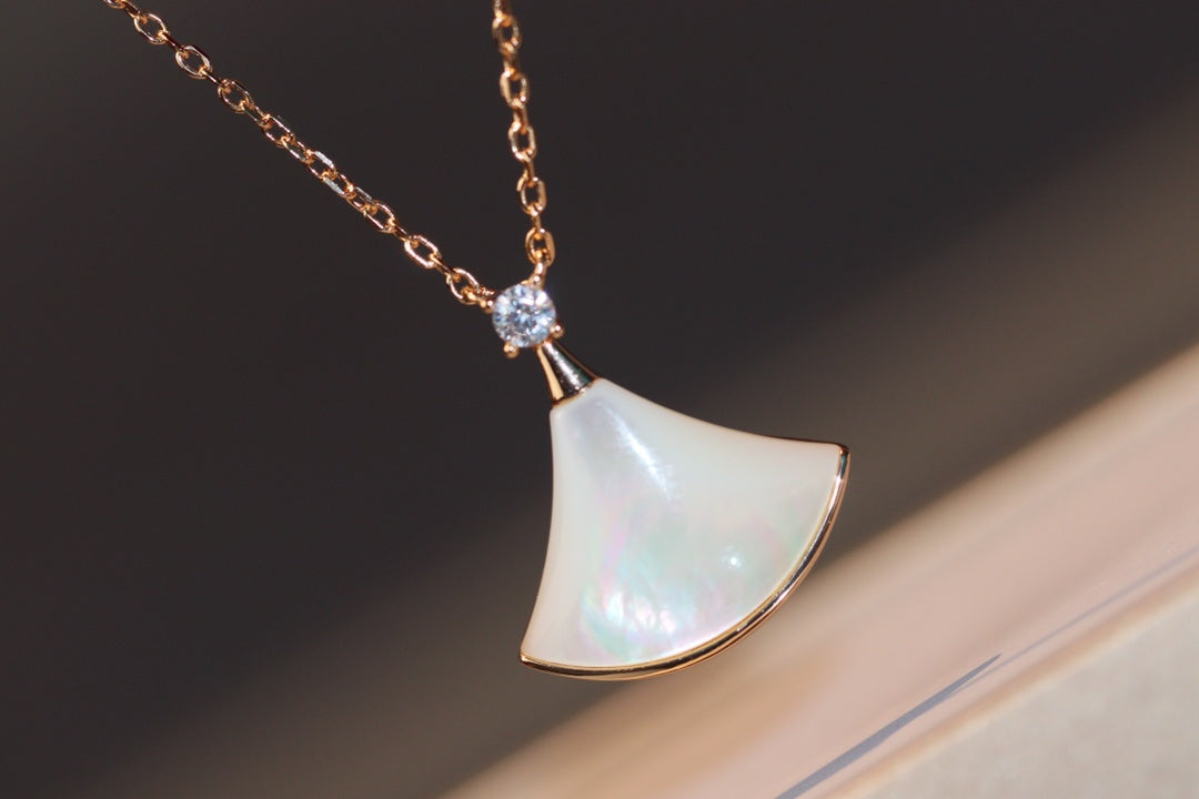 [Together Jewelry]DREAM NECKLACE WHITE MOP PINK GOLD 1 DIAMOND