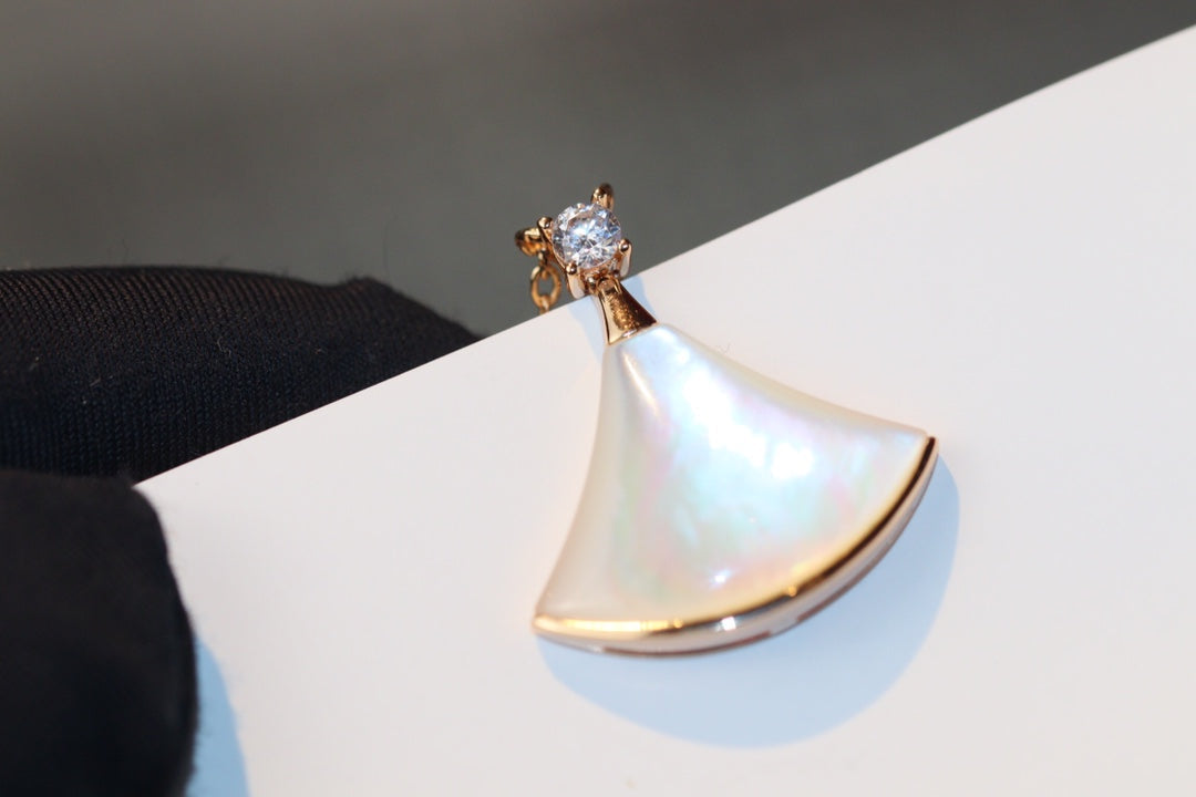 [Together Jewelry]DREAM NECKLACE WHITE MOP PINK GOLD 1 DIAMOND