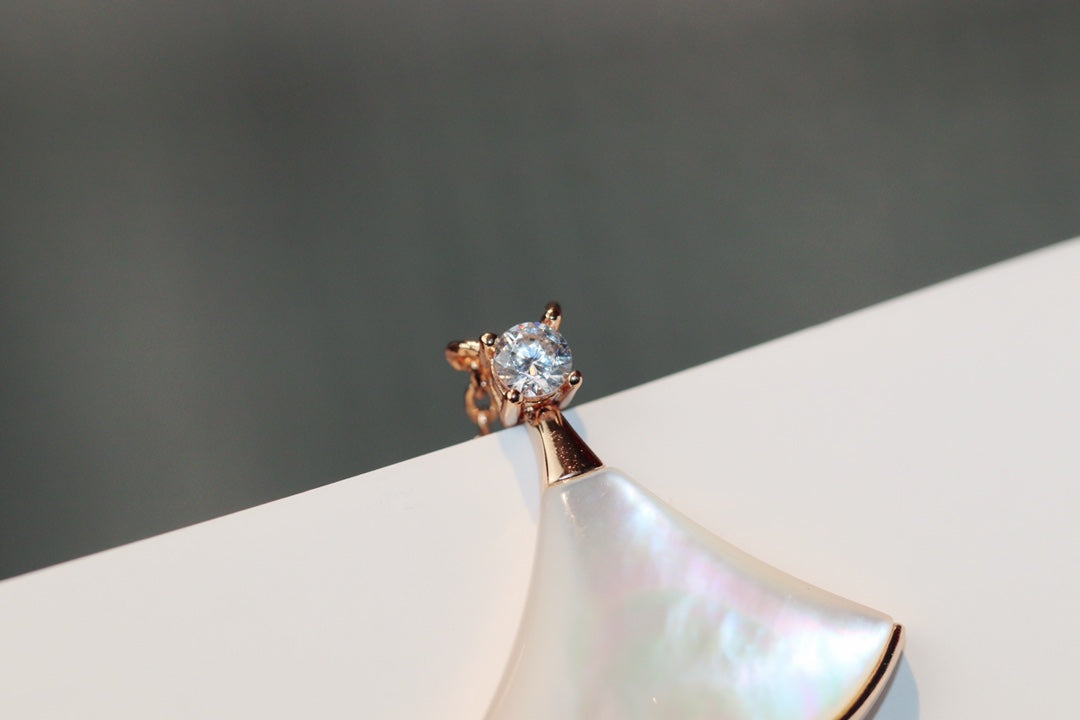 [Together Jewelry]DREAM NECKLACE WHITE MOP PINK GOLD 1 DIAMOND