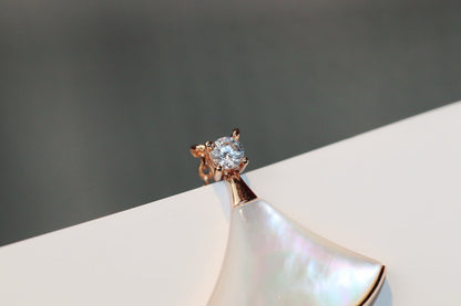 [Together Jewelry]DREAM NECKLACE WHITE MOP PINK GOLD 1 DIAMOND