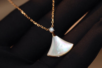 [Together Jewelry]DREAM NECKLACE WHITE MOP PINK GOLD 1 DIAMOND