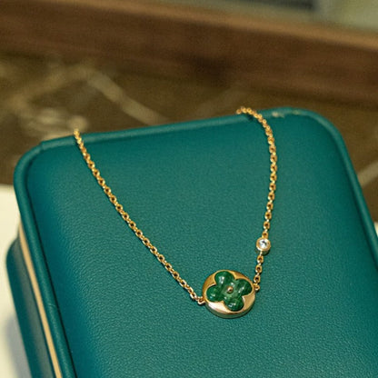 [Together Jewelry]SUN MALACHITE 1 DIAMOND PINK GOLD BRACELET