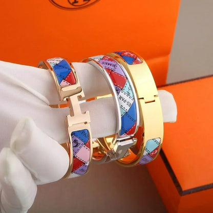 [Together Jewelry]H BRACELET DOTTED BORDER 12MM