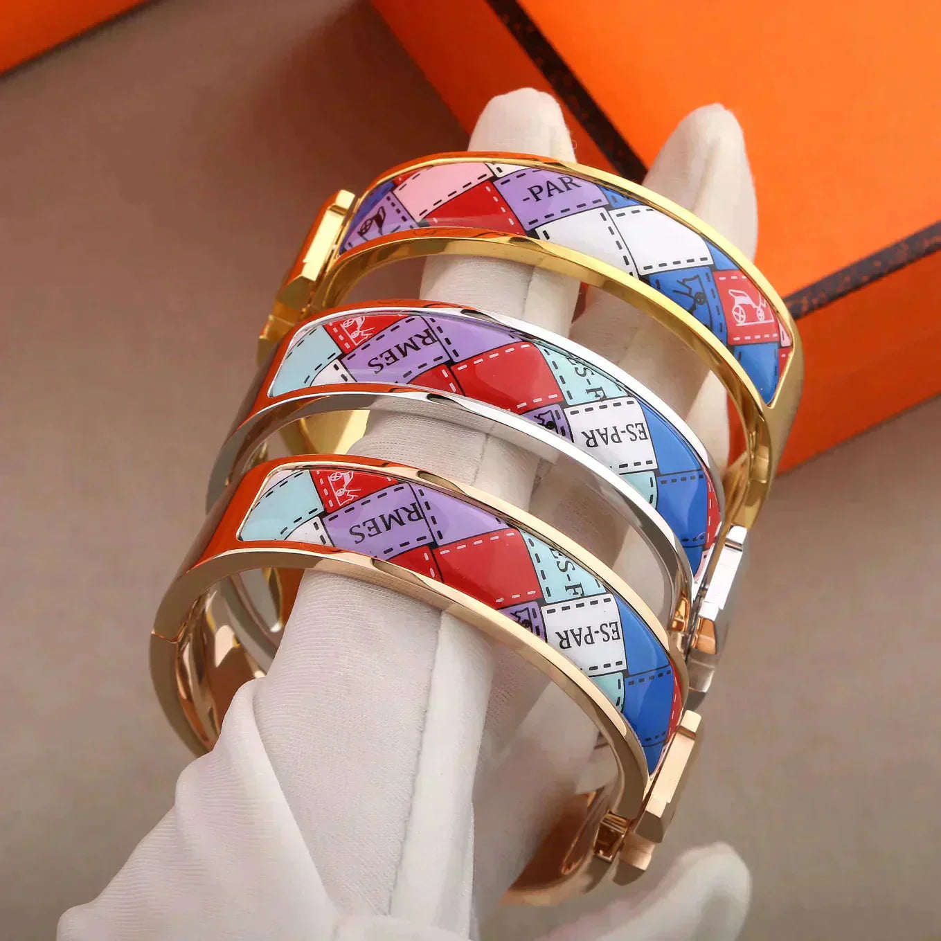 [Together Jewelry]H BRACELET DOTTED BORDER 12MM